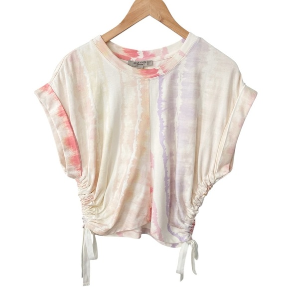 All Saints Tops - Allsaints Mira Marea Heavyweight Cotton Tie-Dye Cropped T-shirt size Medium